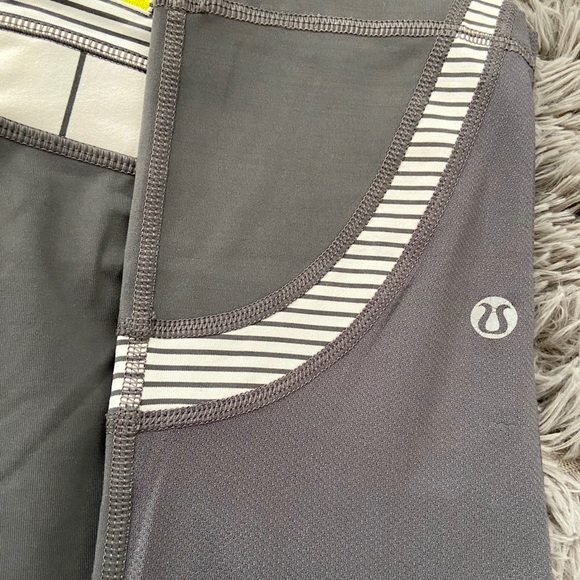 Lululemon Run Inspire Crops Capri 4 Gray White - Picture 16 of 16